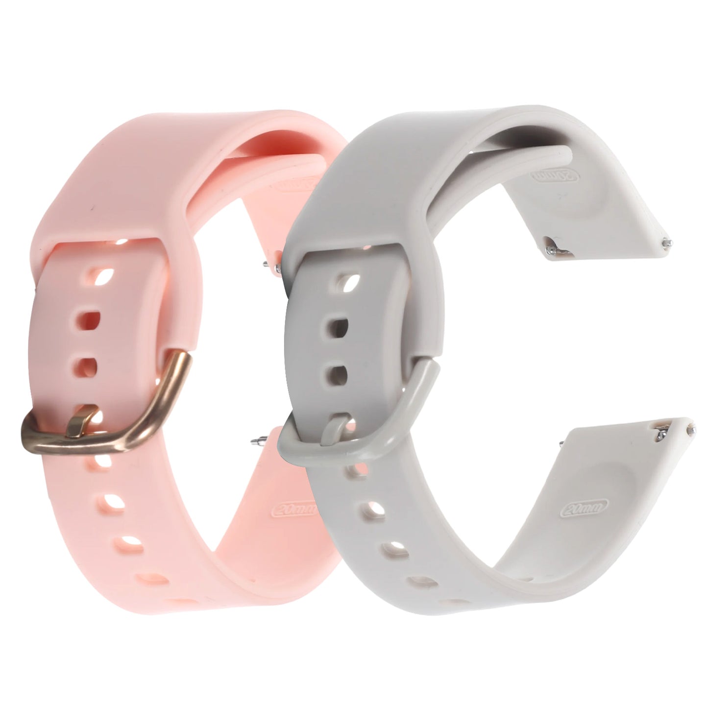 WJIAAA 2Pcs Silicone Watch Band,Silicone Watch Replacement Band With Stainless Steel Clasp Replacement Wristband for Men Women