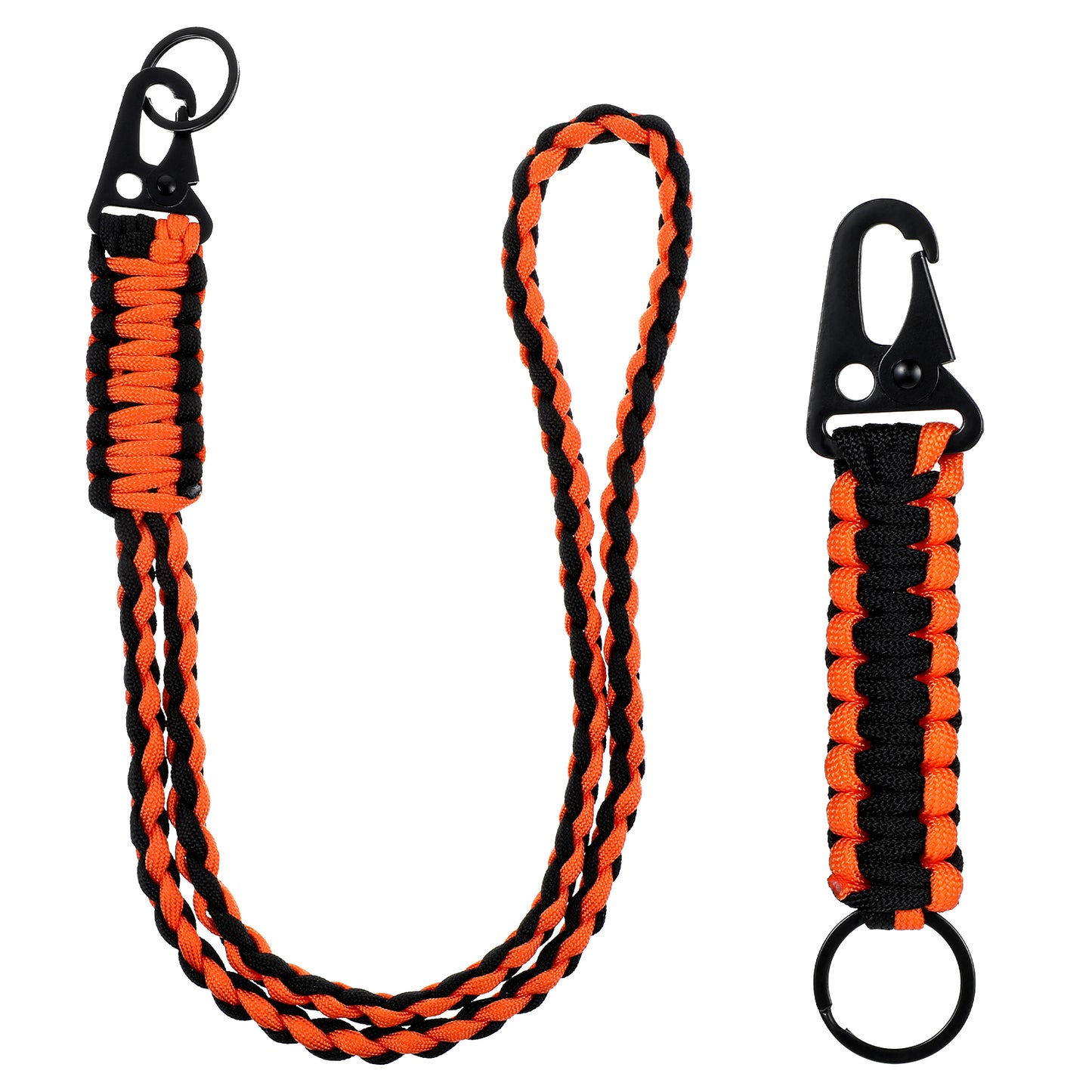 simarro 2 Pcs Heavy Duty Paracord Lanyard Keychain, Parachute Rope Necklace Keychains Braided Strong Keychains for Men Camping Hiking Traveling Outdoor Activities Camera Keys Whistle Walletsa