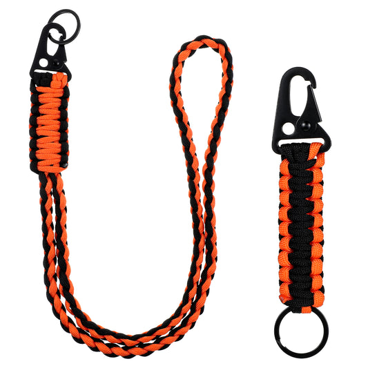 simarro 2 Pcs Heavy Duty Paracord Lanyard Keychain, Parachute Rope Necklace Keychains Braided Strong Keychains for Men Camping Hiking Traveling Outdoor Activities Camera Keys Whistle Walletsa