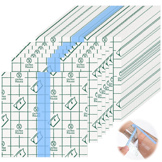 LXUEJIE 50 Pcs Waterproof Adhesive Bandages, Tattoo Aftercare Waterproof Bandage Transparent Film Dressing Cover Tape Tattoo Cover Up Tape for Wound Dressing Swimming Shower Shield